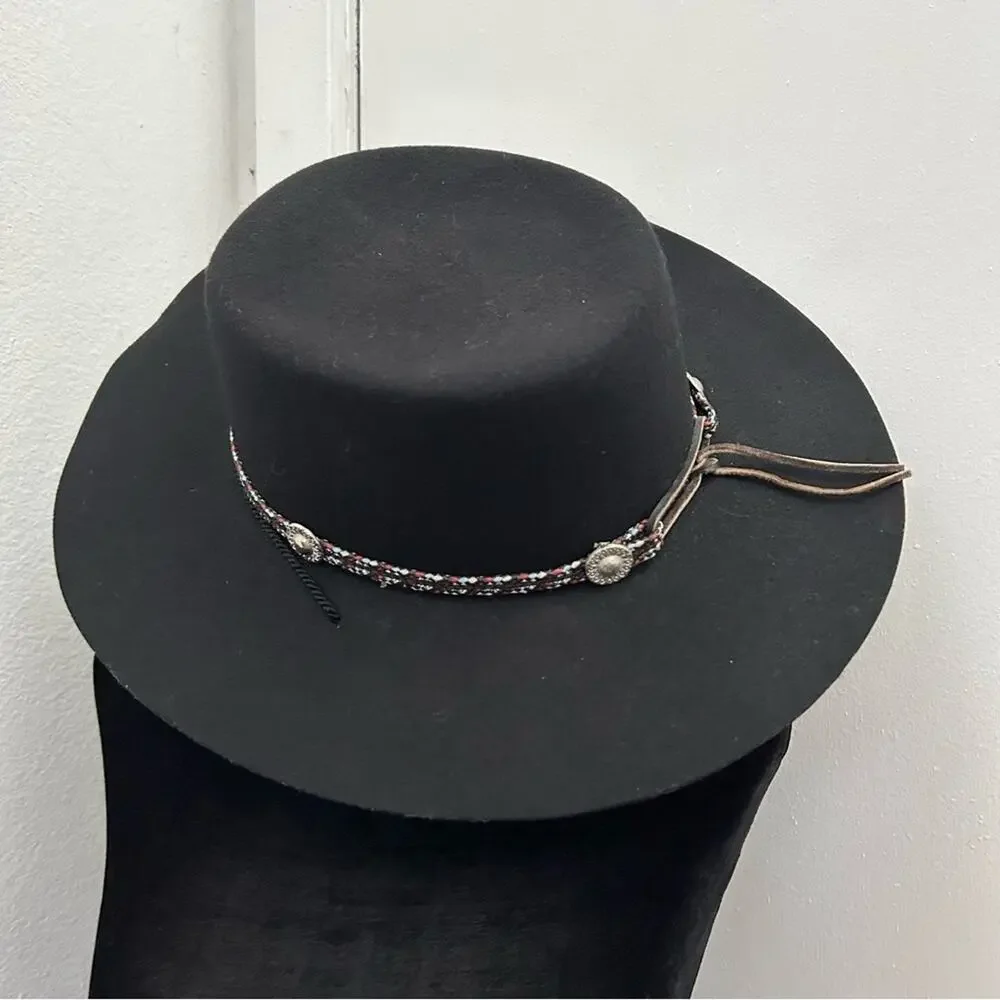 Vintage Golden Gate Hat & Cap Co. Black 100% Wool Western “Bolero”Hat, Size XL